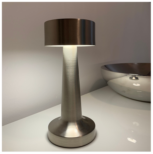 FOCUS & VANOOM Sonder-Aktion LED Designertischlampe in silber